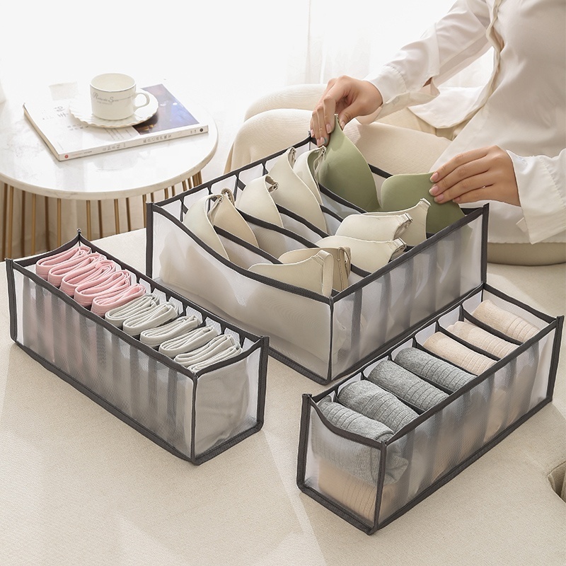 New Drawer Underwear Bra Socks Storage Box Foldable Storage Organizer Wardrobe Clothing Storage Bag Divider Closet