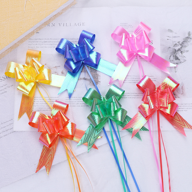 2022 new designs Gift Wrap Polyester Ribbon Wedding Decoration Butterfly Bow Christmas Pull String Ribbon Bow