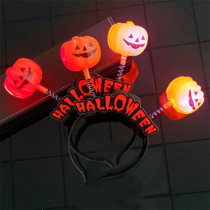 Wholesale Party Headband LED Light Up Halloween Pumpkin Lamp Headband Flashing Party Halloween Favors