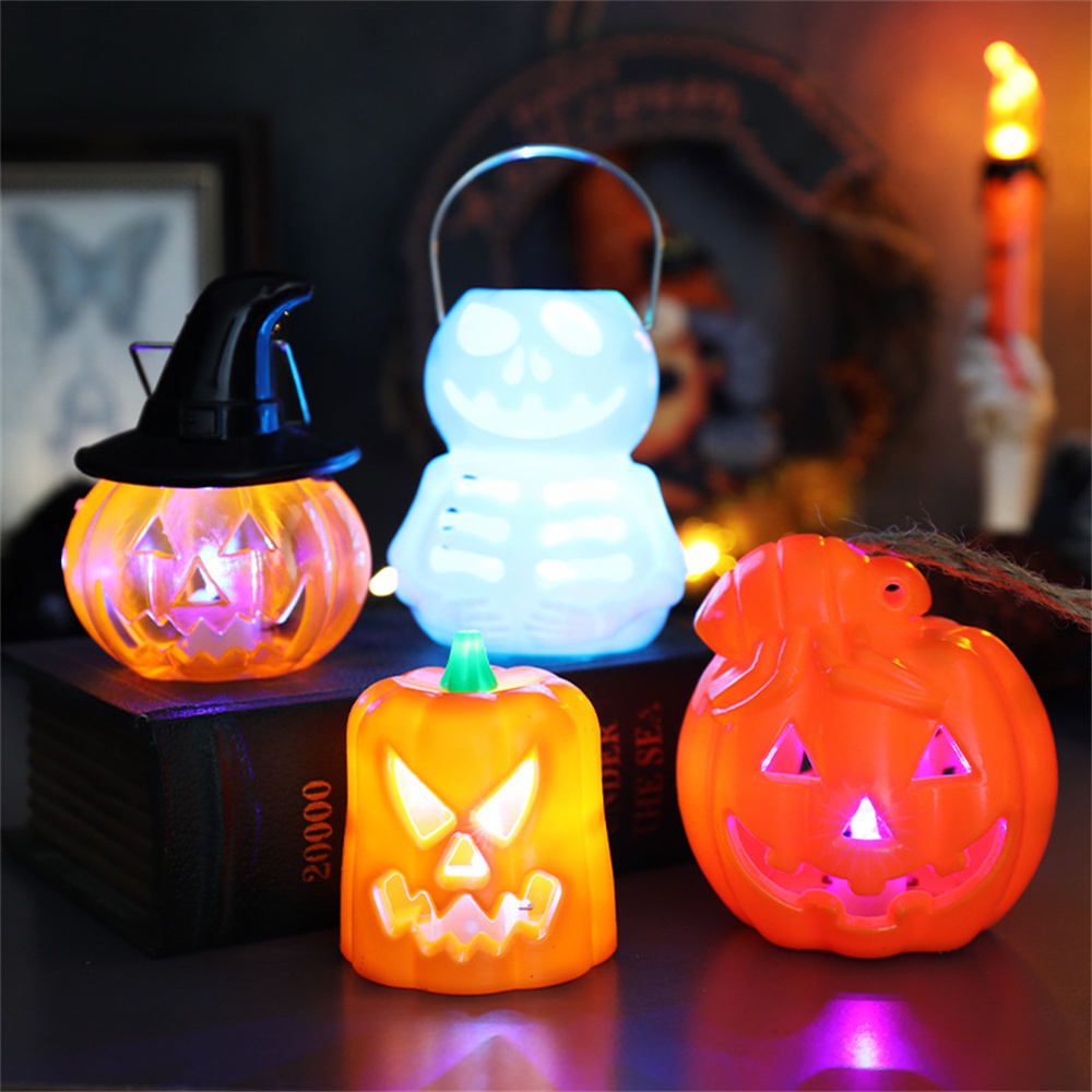 Cheap Halloween Jack-O-Lantern LED Party Decorations Wholesale Skulls Plastic Halloween Pumpkin Lantern Lights