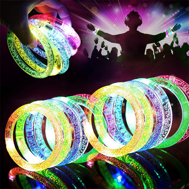 Glow In The Dark LED Bracelets 4th of July Party Supplies Favors Flashing Light Up Bracelet Glow Stick Toys Neon Party Accessory