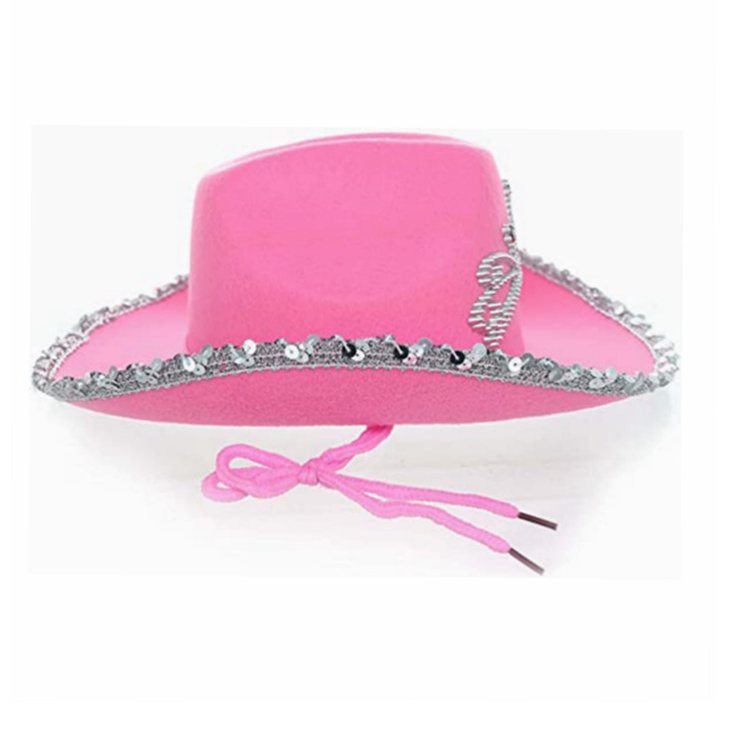 23inch Light Up LED Blinking Pink Tiara Cowboy hat cowgirl pink hat for  Easter Halloween birthday party