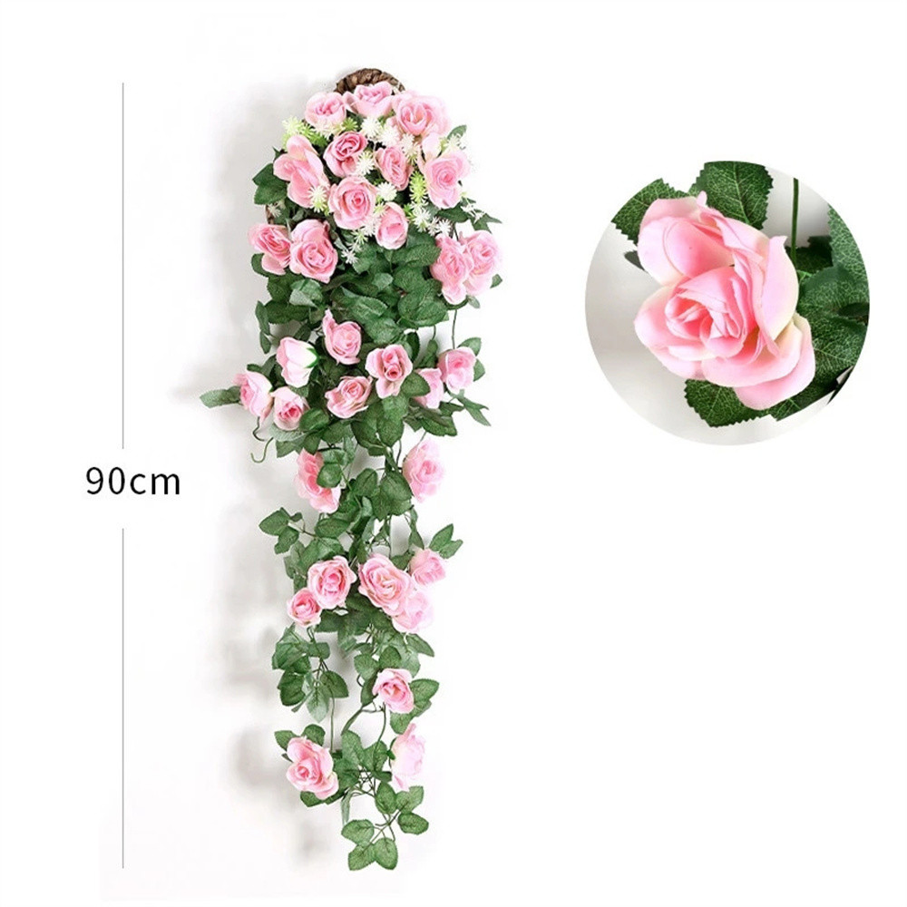 Artificial Flower Rattan Fake Plant Vine  Wall Hanging Roses Home Accessories Wedding Decoration