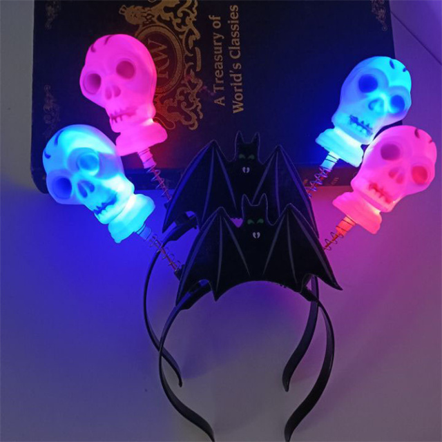 Wholesale Party Headband LED Light Up Halloween Pumpkin Lamp Headband Flashing Party Halloween Favors