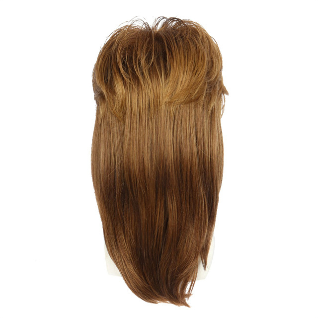 Mullet Wigs for Men Brown Black Gold Furry Rock Synthetic Wig  80s Costumes Fancy Party Cosplay Wig Accessory