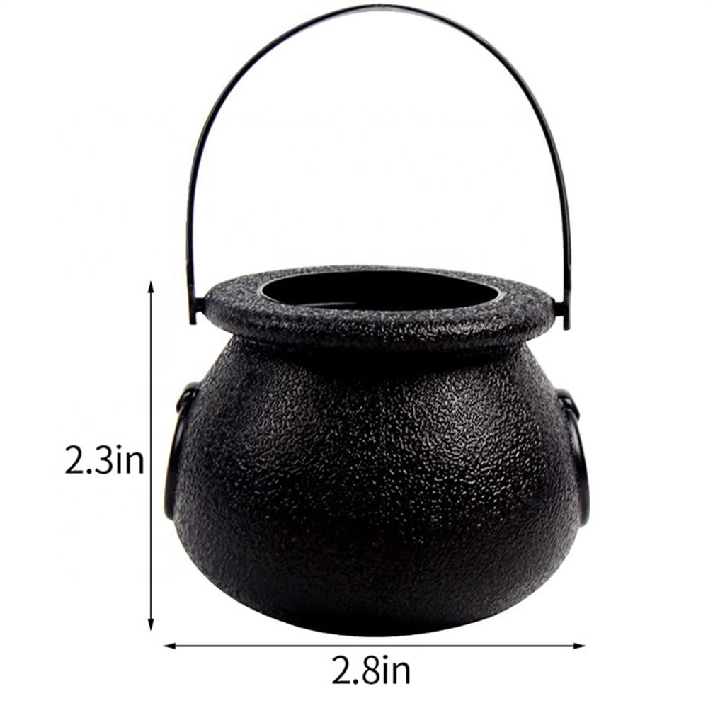 2023 Cheap Halloween Mini Candy Kettles PVC Halloween Witch Mini Black Witch Cauldron