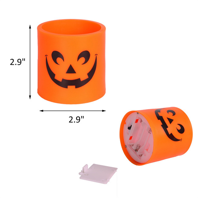 Led Grimace Candle Halloween Flameless Wish Candle Battery Powered LED Candle for Halloween Home Decoration