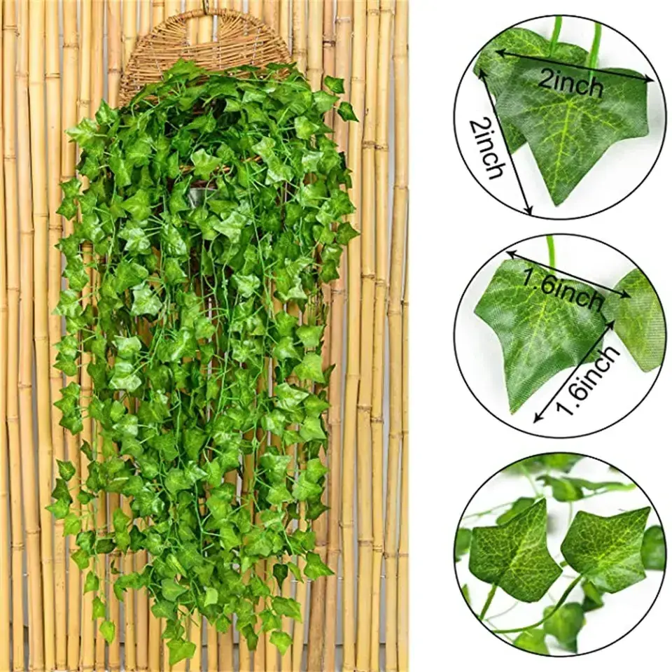 Wholesale  Artificial Ivy Leaf Plants Vine Hanging Garland plastic Foliage for Home Garden Wedding Wall Decor