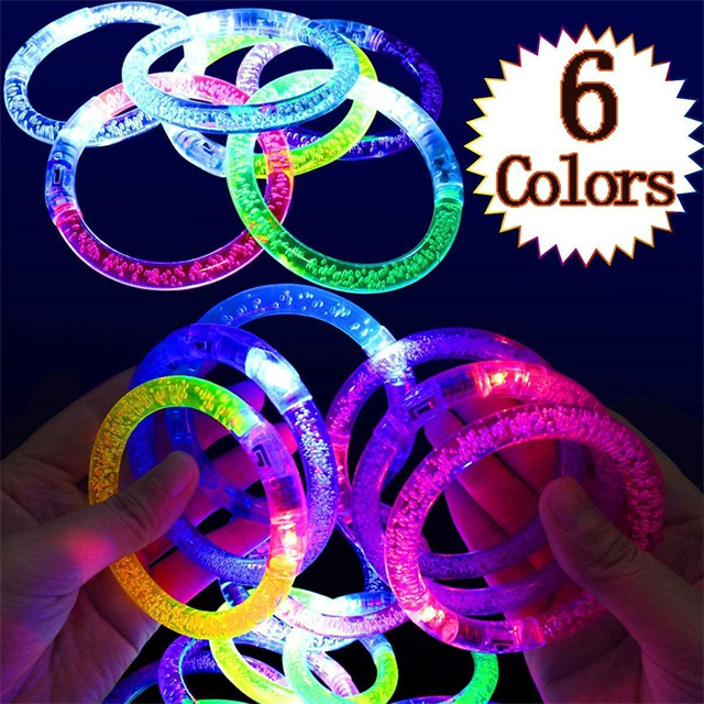 Glow In The Dark LED Bracelets 4th of July Party Supplies Favors Flashing Light Up Bracelet Glow Stick Toys Neon Party Accessory