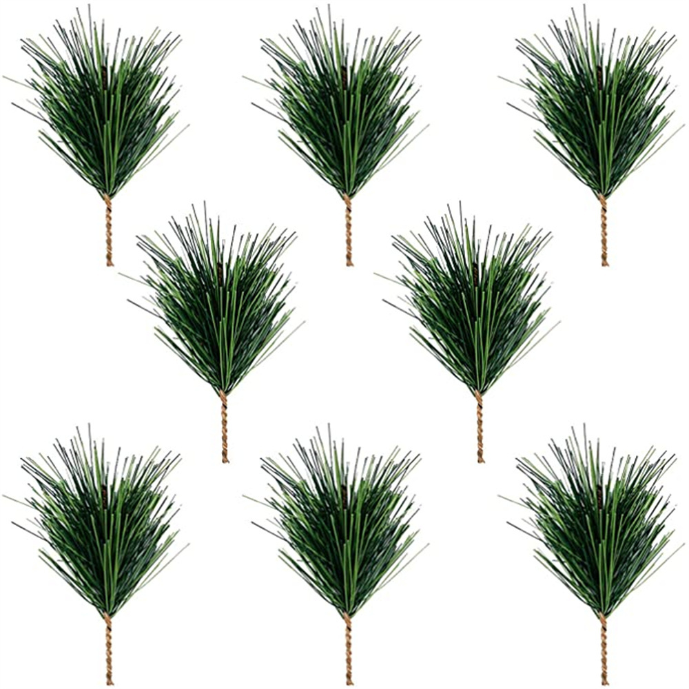 Artificial Green Pine Needles Branches Fake Greenery Pine Picks for Christmas Garland Wreath Embellishing decor