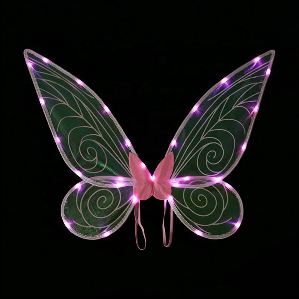 Led Light Up Fairy Wings for Kids Butterfly Wings for Girls Halloween Party Supplies