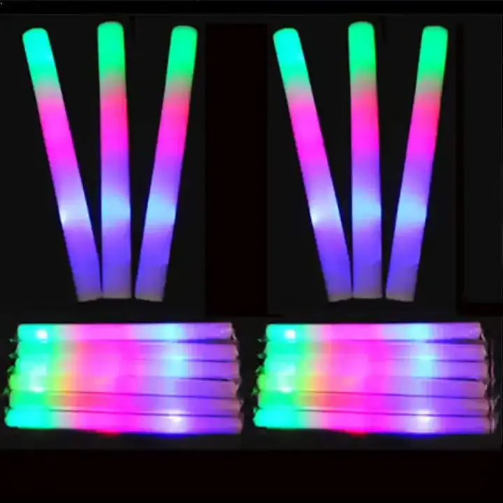 Wholesale Hot Sales Factory Price Custom Party Supplies Multi-Color Flashing Foam LED Light Up Foam Sticks Led Foam Glow Stick