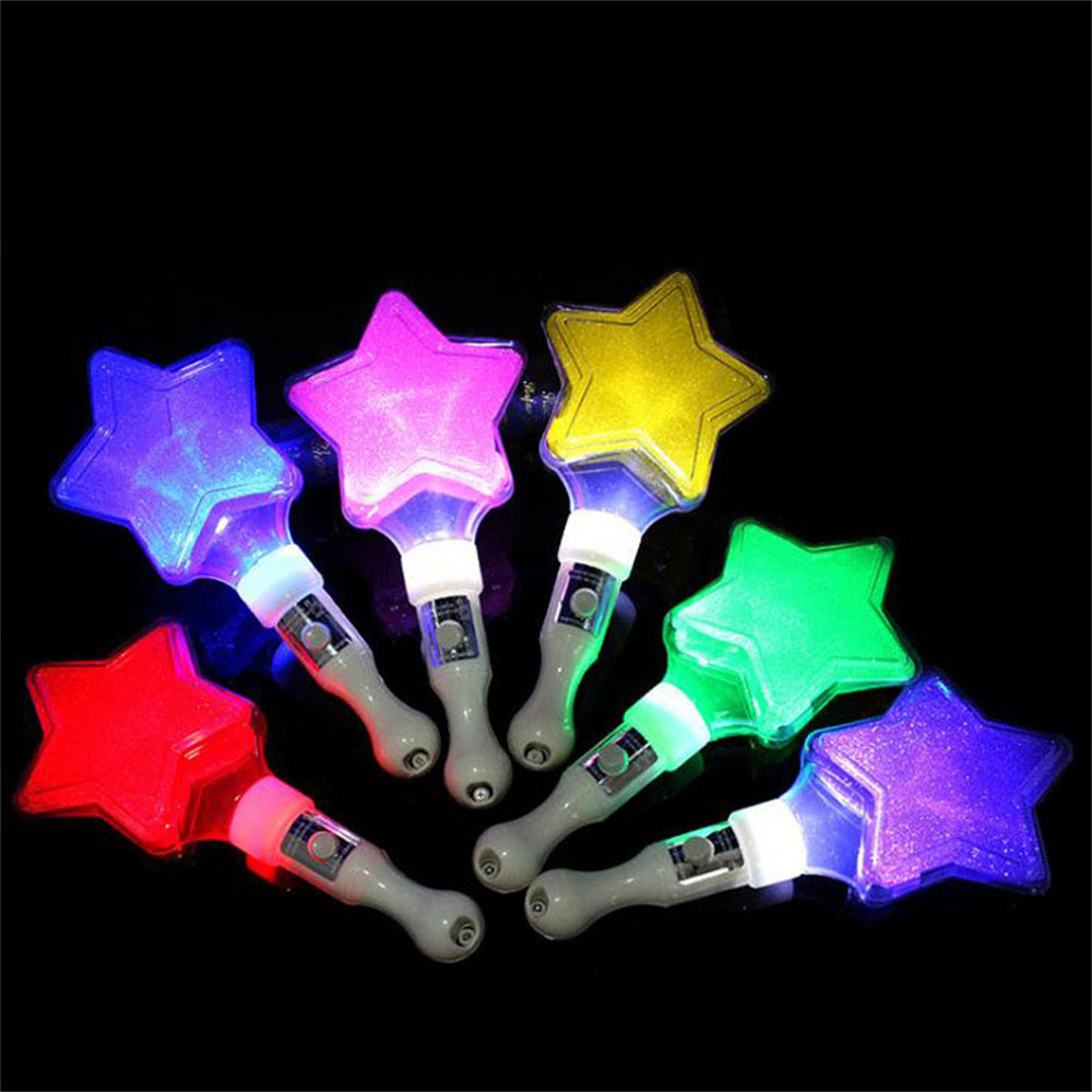 Cheap Glow in the Dark Five Pointed Star Children's Luminous Wand Neon Party Supplies Decoration