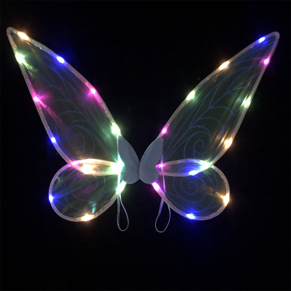 Led Light Up Fairy Wings for Kids Butterfly Wings for Girls Halloween Party Supplies