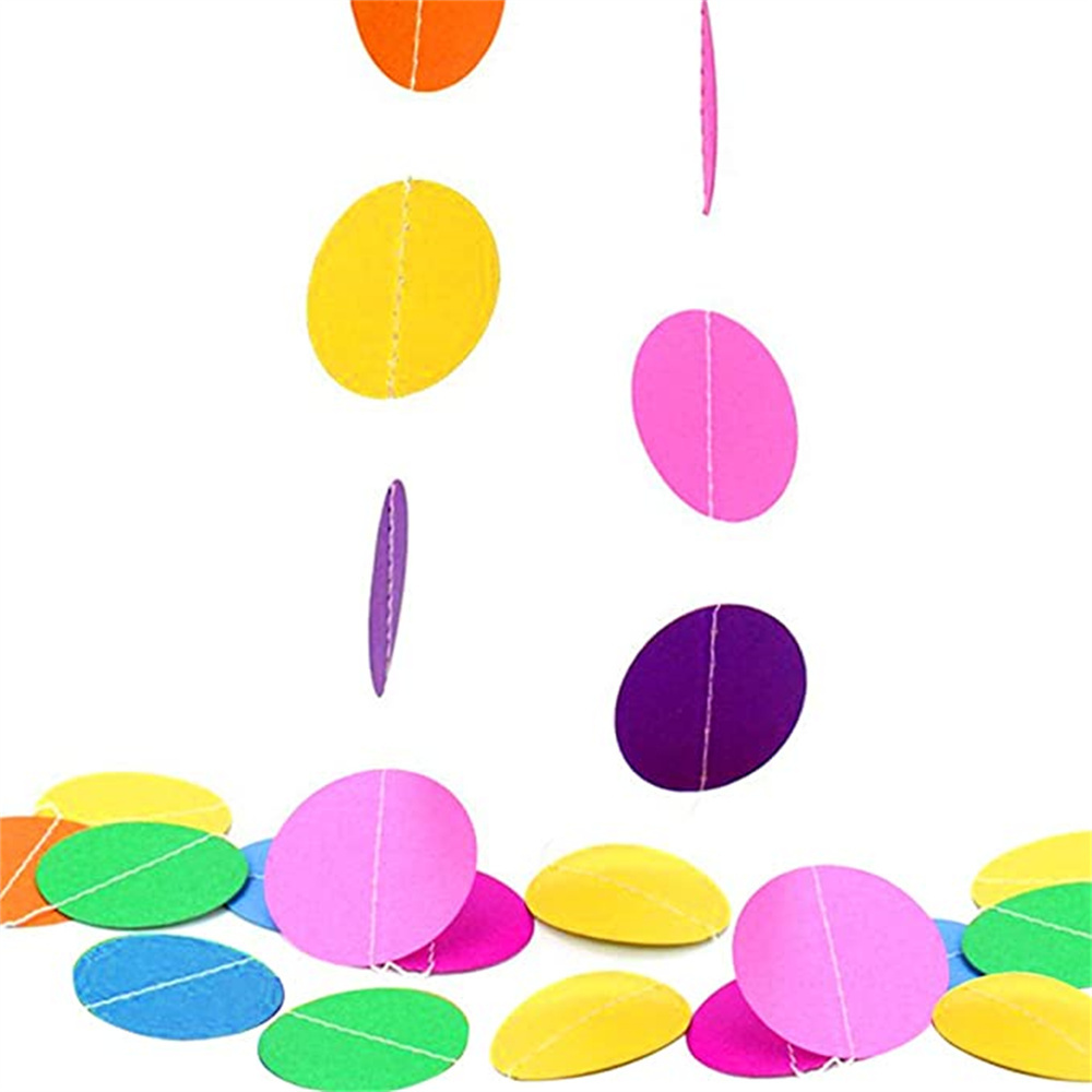 Happy Birthday Banner with Colorful Paper Flag Bunting Paper Circle Confetti Garland Swirl for birthday party  Decorations