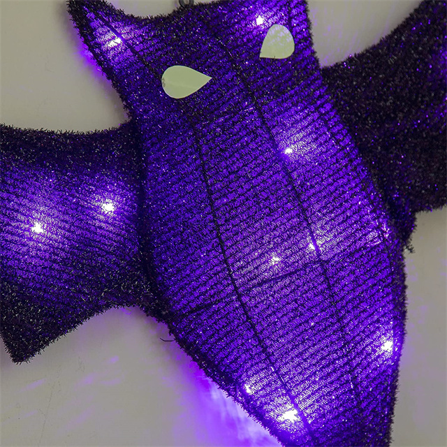 Halloween Decoration Hanging Bat Flash Led Purple Light Ghost Bat Decoration for Halloween Party Courtyard Porch Wall Hanging