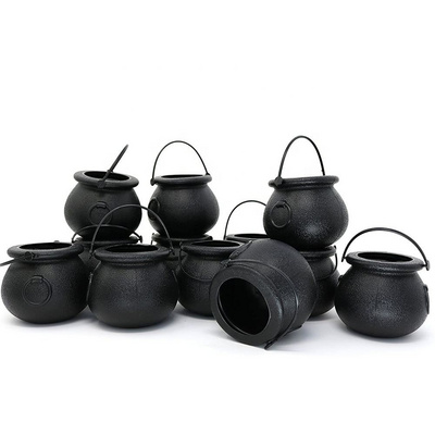 2023 Cheap Halloween Mini Candy Kettles PVC Halloween Witch Mini Black Witch Cauldron