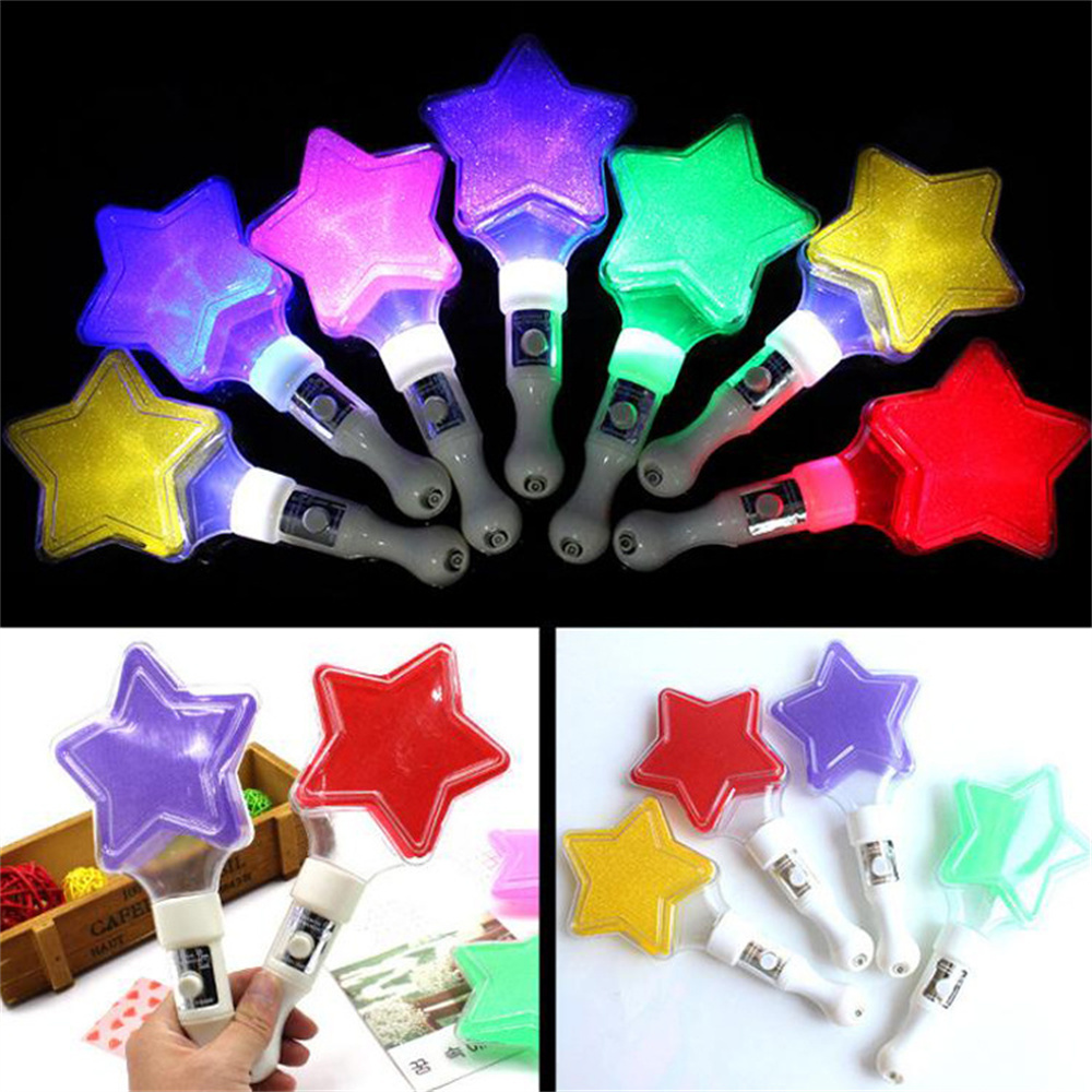 Cheap Glow in the Dark Five Pointed Star Children's Luminous Wand Neon Party Supplies Decoration