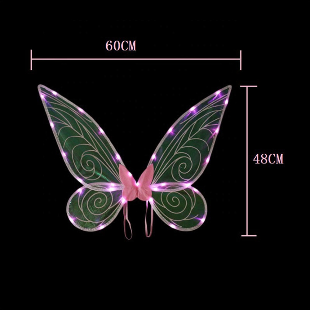 Led Light Up Fairy Wings for Kids Butterfly Wings for Girls Halloween Party Supplies