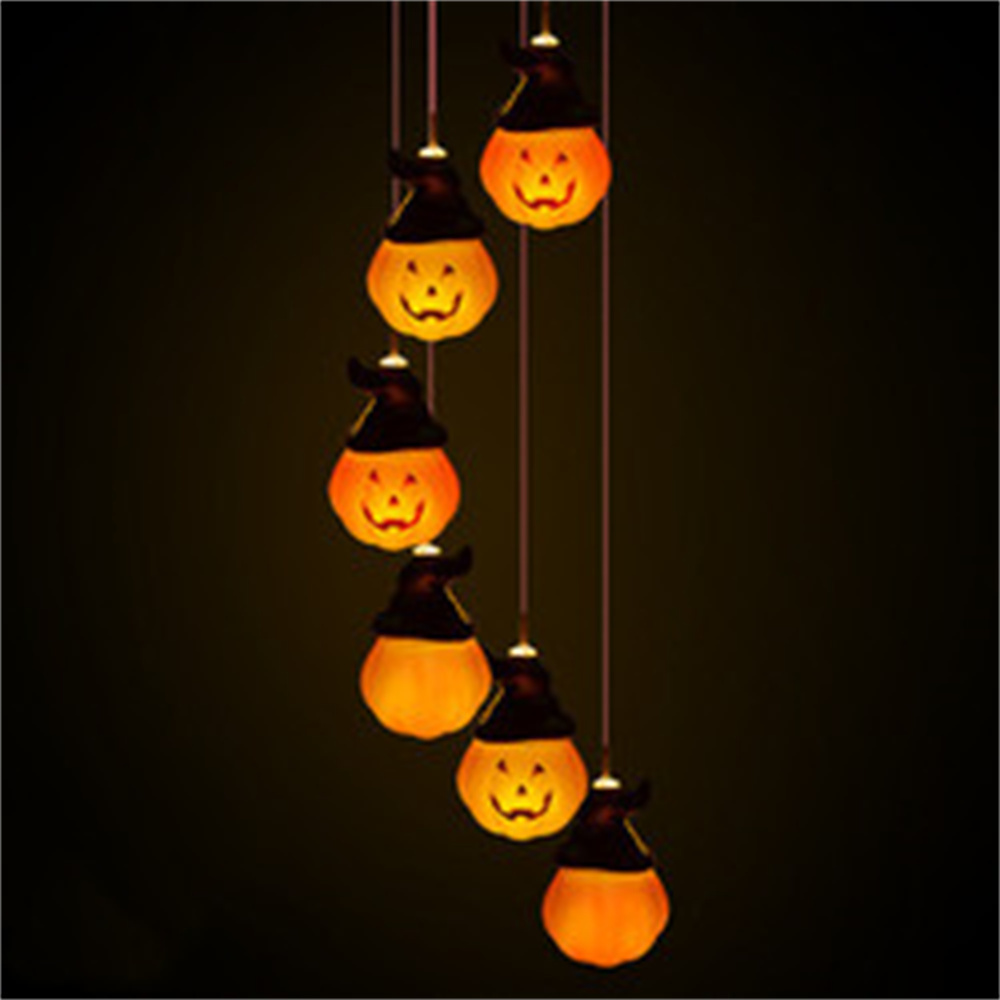 Cheap Halloween Solar Lights LED String Pumpkin Ghost Skeletons Bat Spider Fairy Wind Chime for Yard Outdoor Decoration