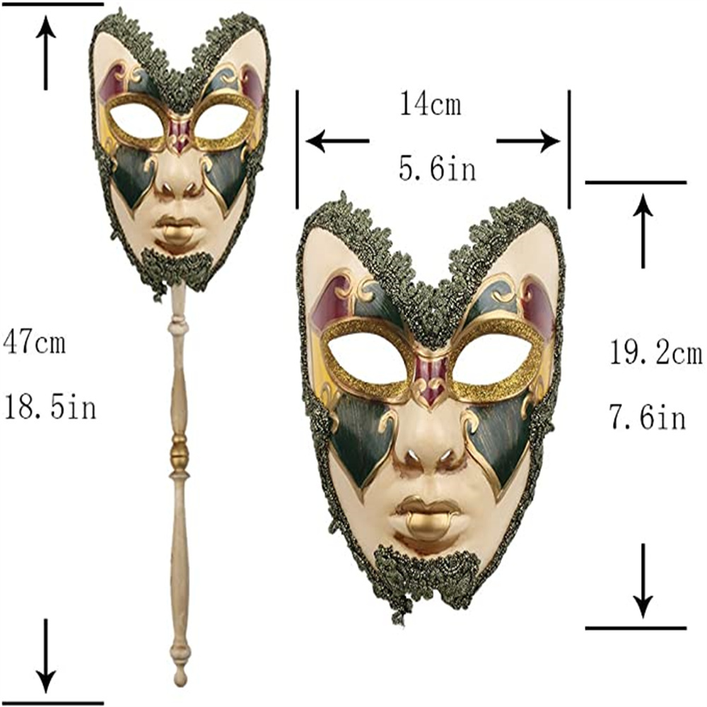 Couple's Venetian Cosplay Masks Venetian Musical Carnival Mardi Gras Masquerade Mask for Stick Party Fancy Dress