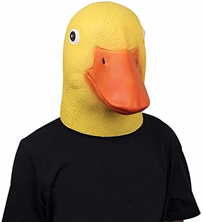 Wholesale Halloween Novelty Deluxe Mask yellow Duck Head Mask Latex Animal mask