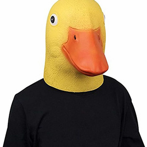 Wholesale Halloween Novelty Deluxe Mask yellow Duck Head Mask Latex Animal mask