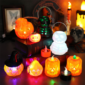 Cheap Halloween Jack-O-Lantern LED Party Decorations Wholesale Skulls Plastic Halloween Pumpkin Lantern Lights