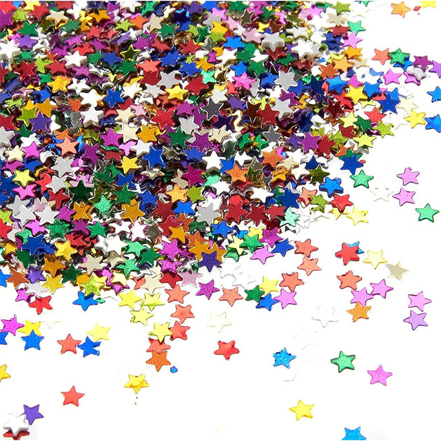 Colorful Star Confetti Metallic Glitter Foil Confetti Star Sequins Ideal for Balloons Tables Art Crafts Wedding Festival Party