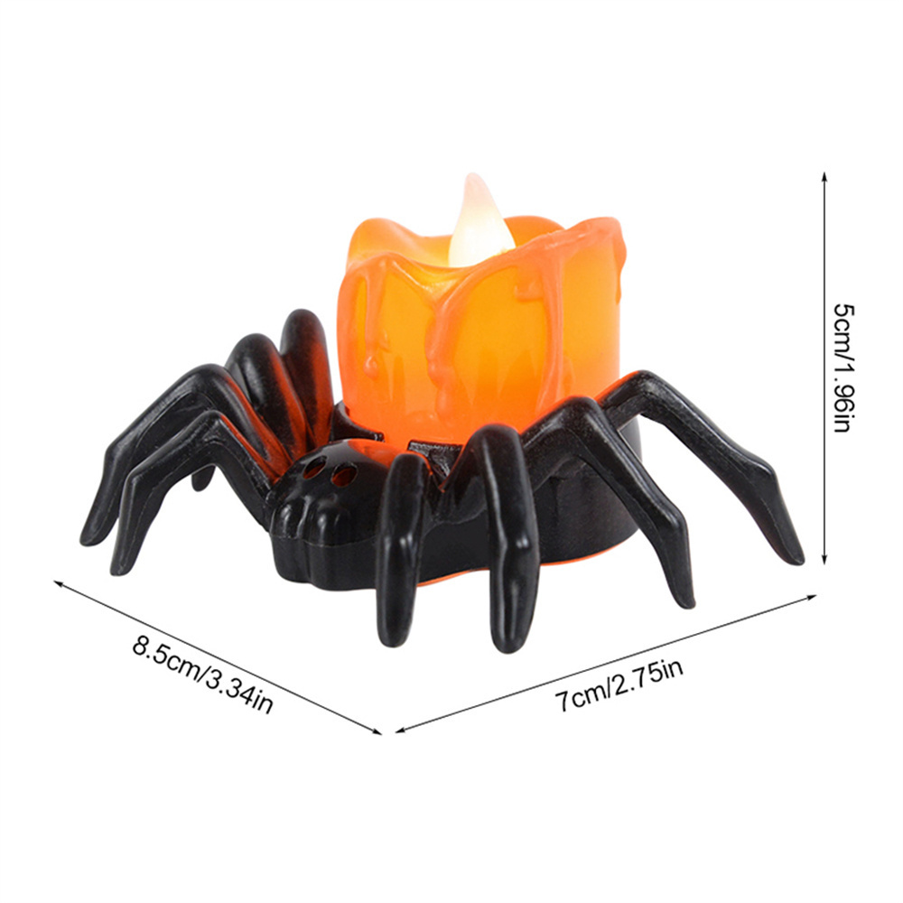 LED Candle Light Spider Pumpkin Lamp Flickering Flameless Battery Lights Flashing Electric Candles Halloween Party Decoration