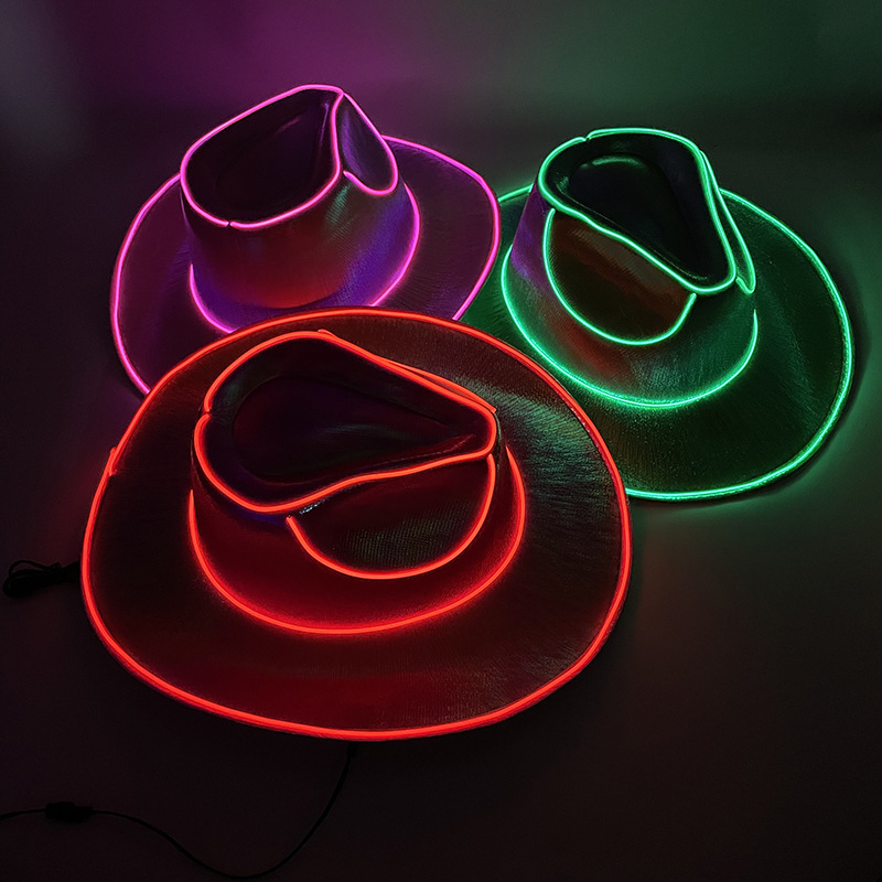 Colorful Led Hat Adult Denim Hat Halloween Christmas Party Role-Playing Costume Hat