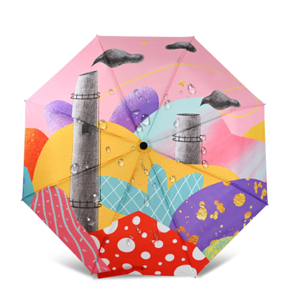 Low MOQ Full Printing Aluminum Frame Cute Anime Umbrella Sunny and Rainy Wholesale Umbrella Custom Umbrella