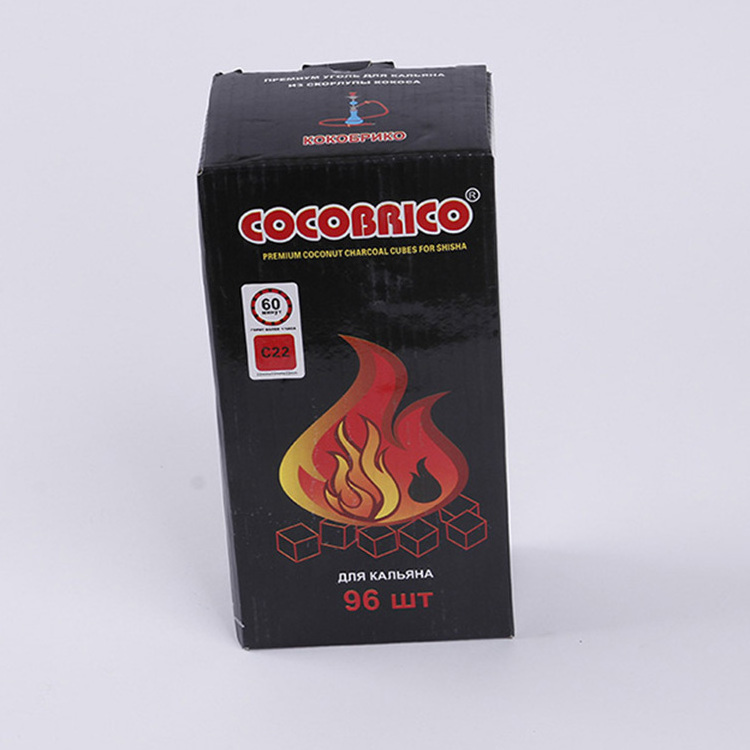 2023Coconut Charcoal Long Burning Flammable Coconut Shell Charcoals Cubic Types shisha hookah coal