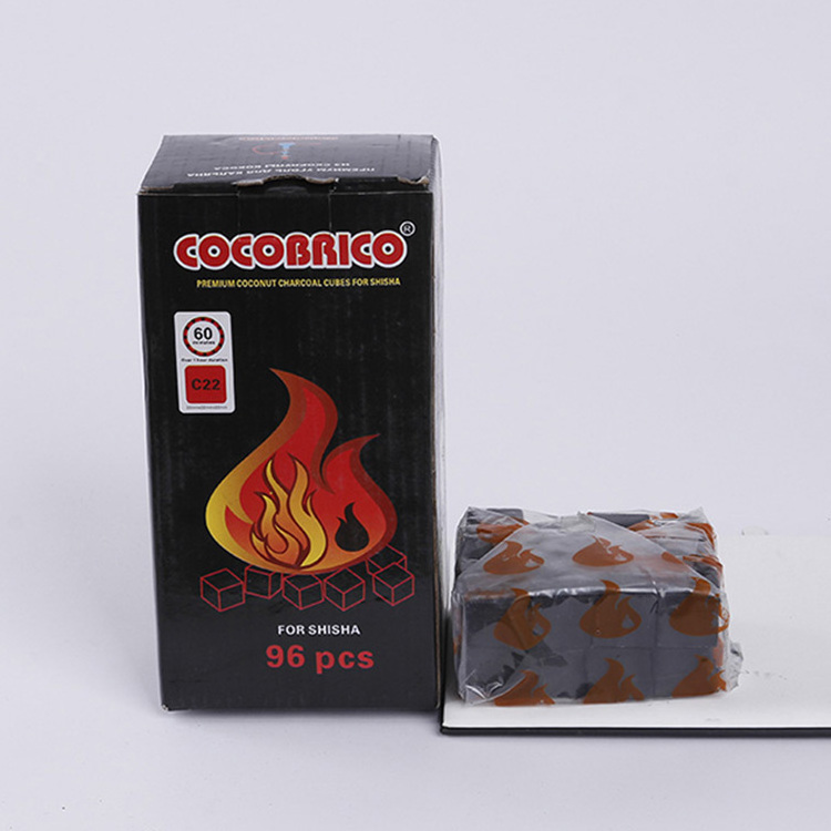 2023Coconut Charcoal Long Burning Flammable Coconut Shell Charcoals Cubic Types shisha hookah coal