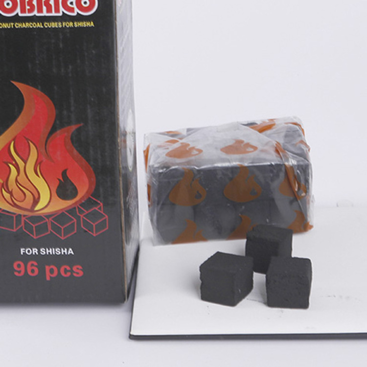 2023Coconut Charcoal Long Burning Flammable Coconut Shell Charcoals Cubic Types shisha hookah coal