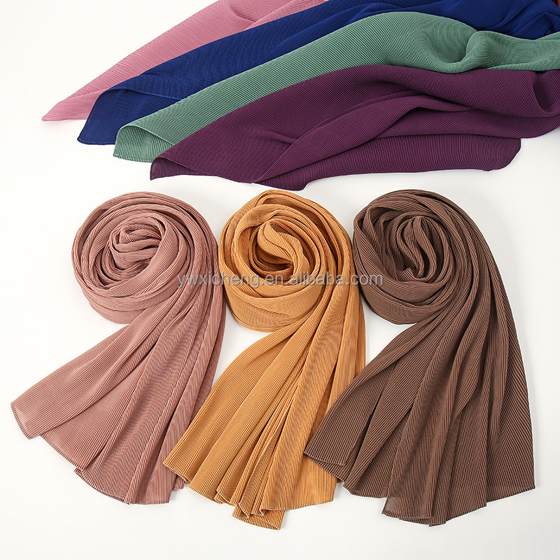 Arab Dubai Scarf Wholesale Islam 130g Plain Hijab Chiffon Customized Sports Shawl For Muslim Prayer 180*70 Multi Colors