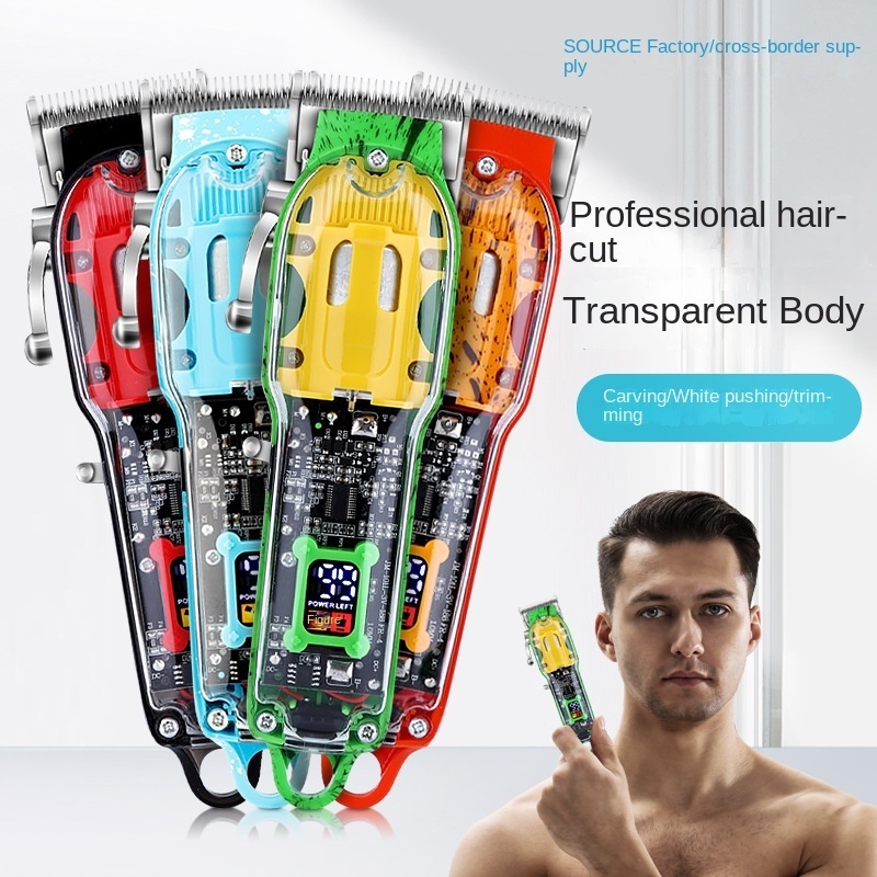 New  LCD Display Hair Clipper Set Electric Hair Trimmer with Digital Display Oil Head Pusher and Rechargeable Haircut Clippers