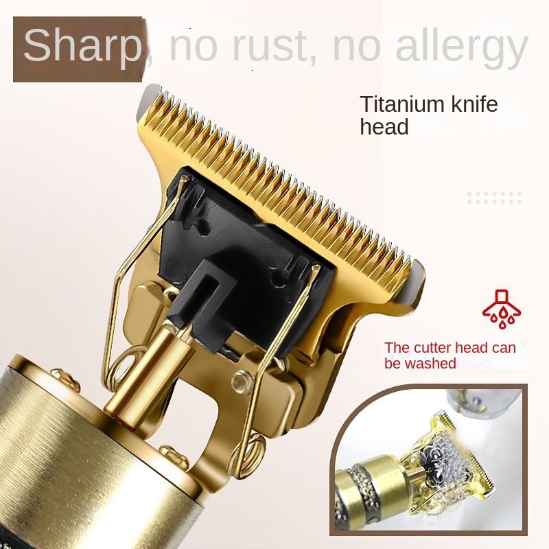 T9 Metal Hair Clipper Electric Trimmer Oil Head Carving Electric Pusher Dragon Buddha Head Hair Clipper Bald Clipper