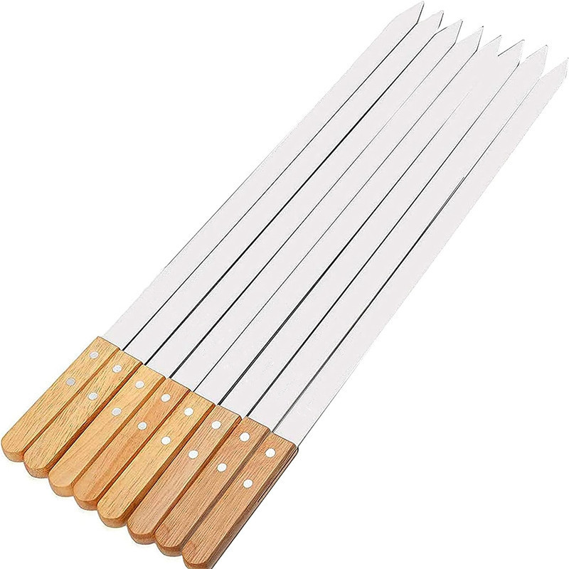 Barbecue Stainless Steel Sticks Large  BBQ Stick Skewer 60 Cm Long Hot Dog  Barbecue Sticks