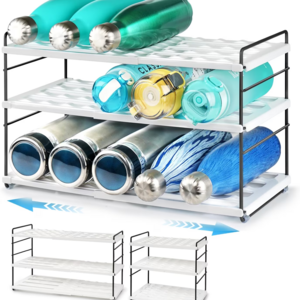 Expandable Water Bottle Storage Rack Home And Kitchen Water Bottle Organizer for Cabinet Water Bottle Shelf Storage for Tumbler