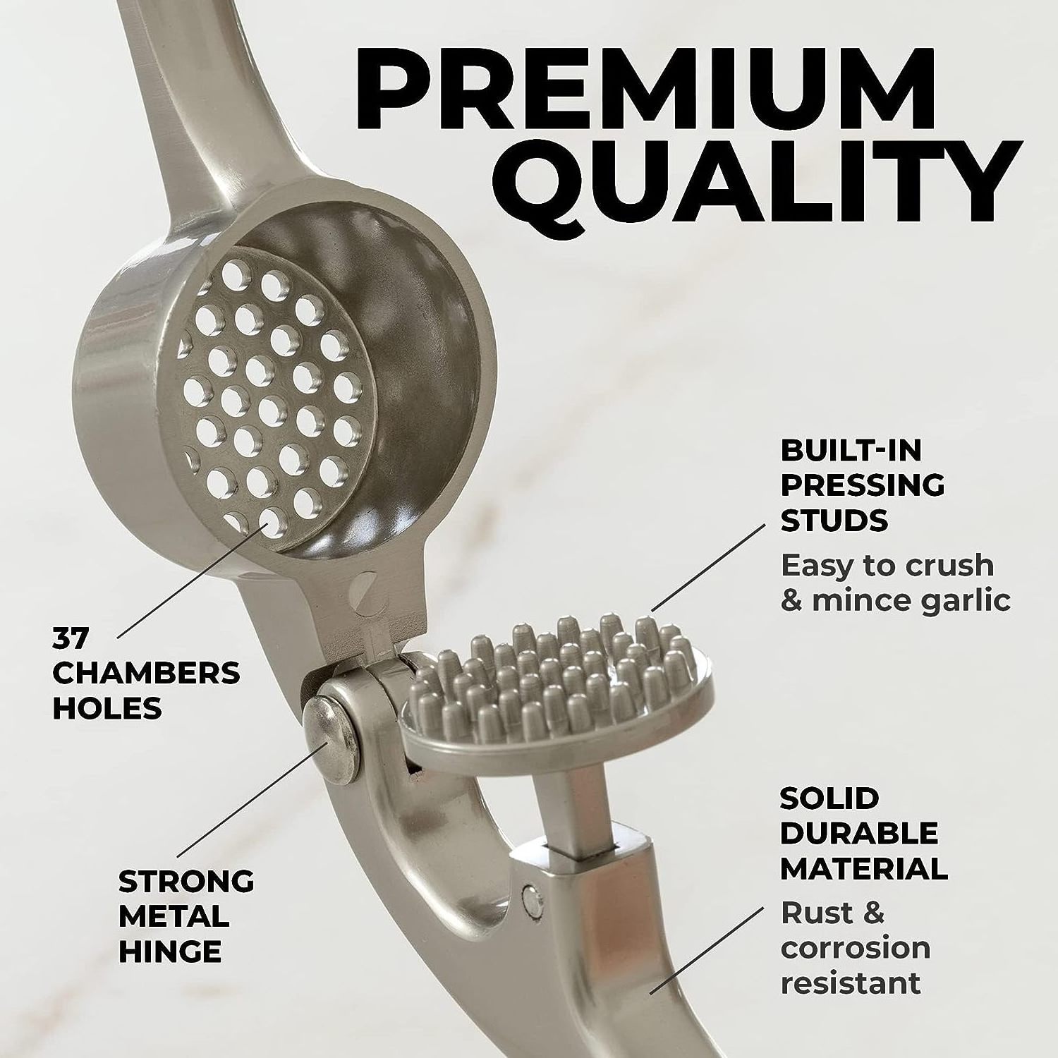 Easy to Squeeze Handle Kitchen Premium Garlic Crusher Easy to Clean Garlic Press Vegetable Tool Garlic Mincer