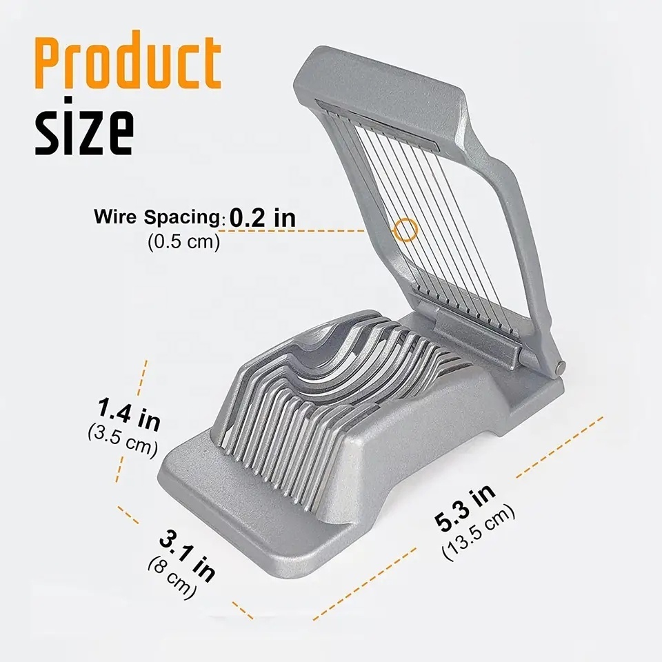 Multi-functional Egg Cutter Stainless Steel Wire Egg Slicer Kitchen Gadgets Tool Plastic Egg Cutter