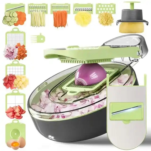 Vegetable Chopper Cutter 13 in 1 Veggie Chopper Slicer Dicer Pro Onion Chopper with Container and Hand Guard