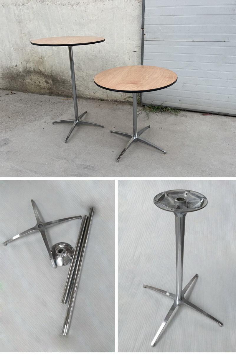 Wholesale High Top Cocktail  table Metal Steel Frame Round Natural Wood Bar Table for  home Party