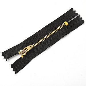 Custom 5# metal zipper 5 YG jeans brass zipper closed end metal zipper