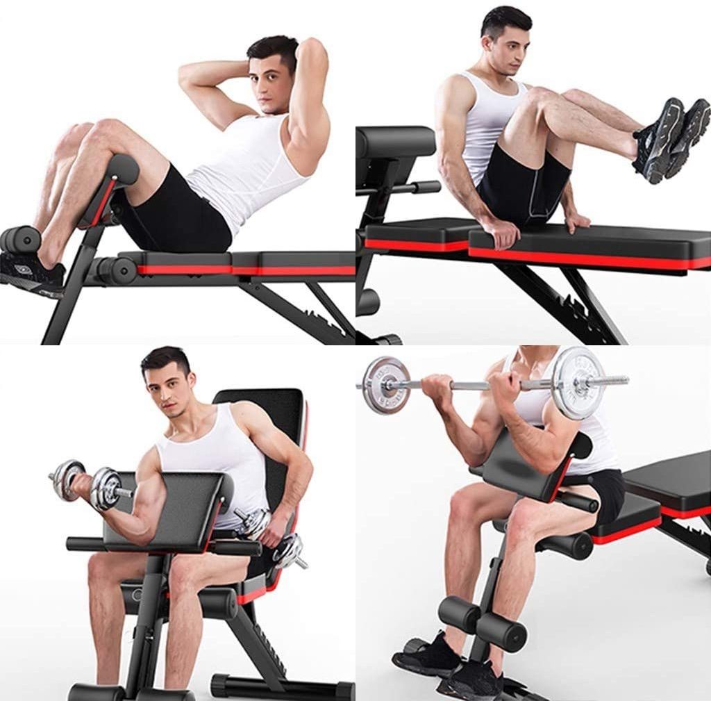 Adjustable Sit Up Incline Multi-Purpose Training Bench Home Gym Foldable Flat/Incline/Decline FID Press weight bench set