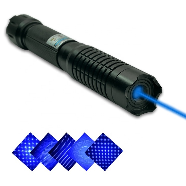 Metal Laser Pointer Manufacturer Direct Sales Adjustable Blue Laser Pointer 450nm with 5 Star  Aluminum Case Set