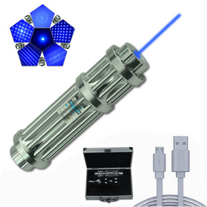 Gatling Shape B017USB Rechargeable Blue Laser 450nm Focusing Laser Pointer Flashlight Pointeur Laserzeiger