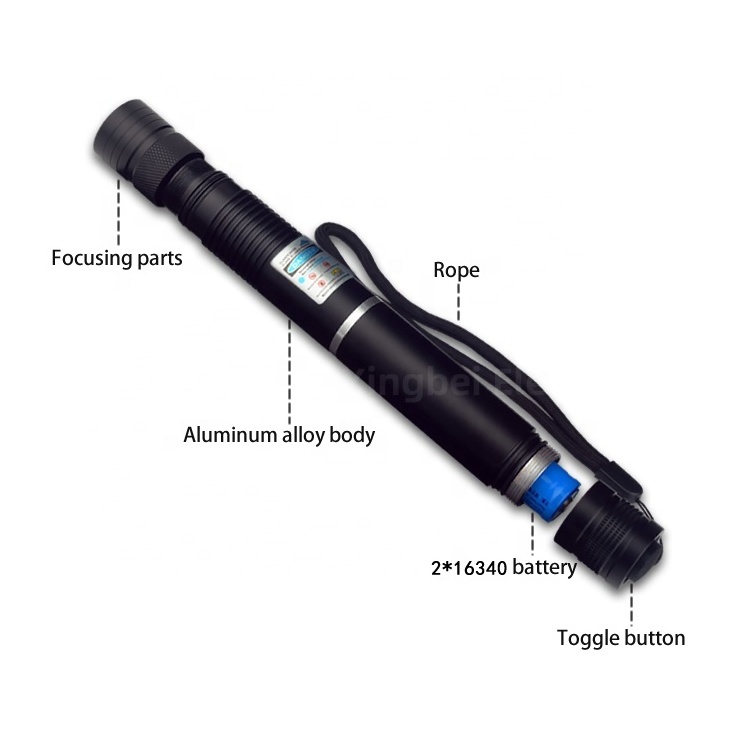 Manufacturer customized blue laser pointer 450nm focusing remote laser flashlight