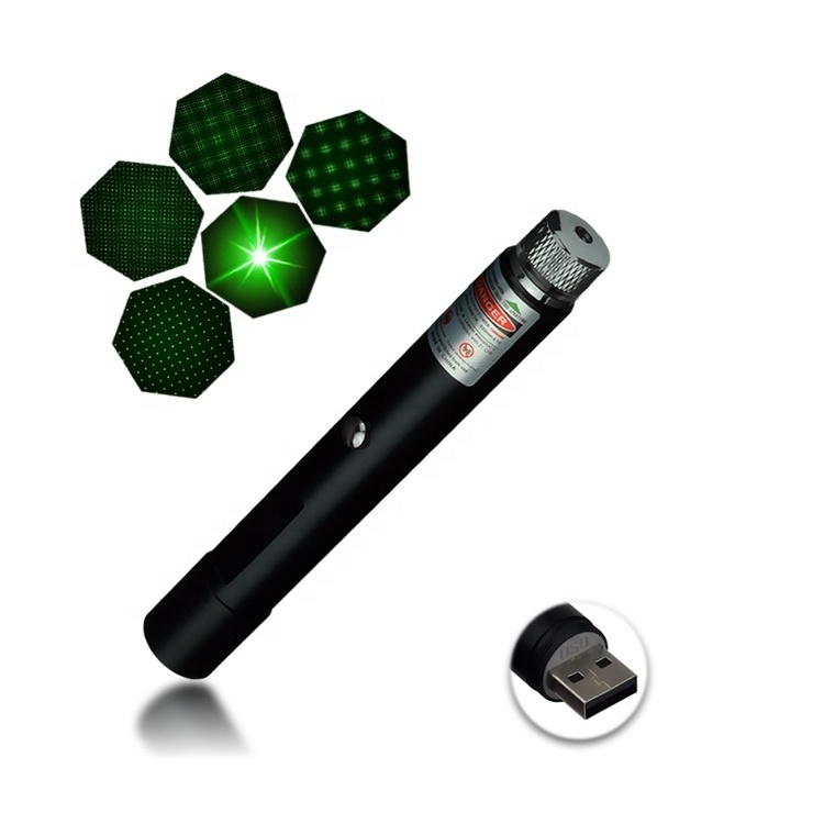 Manufacturer direct USB rechargeable portable mini laser pointer green Mantianxing laser flashlight